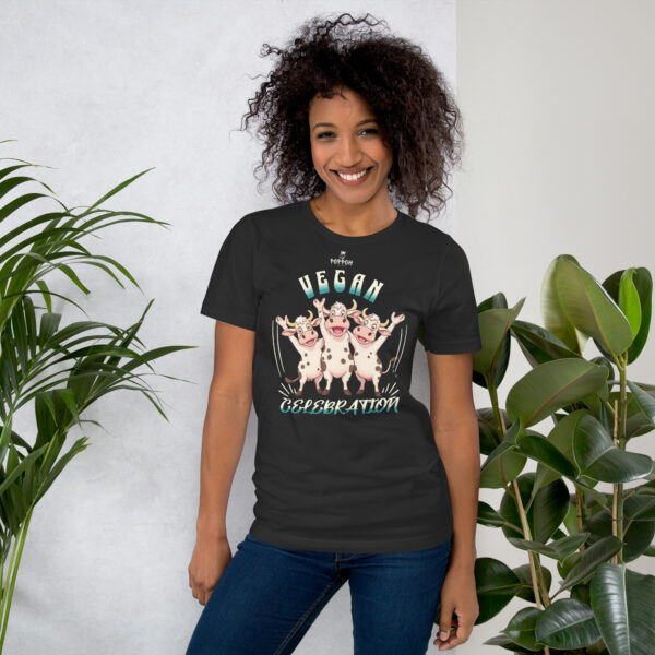 Funny Shirts for Women. "Vegan Celebration" Unisex t-shirt - Image 3
