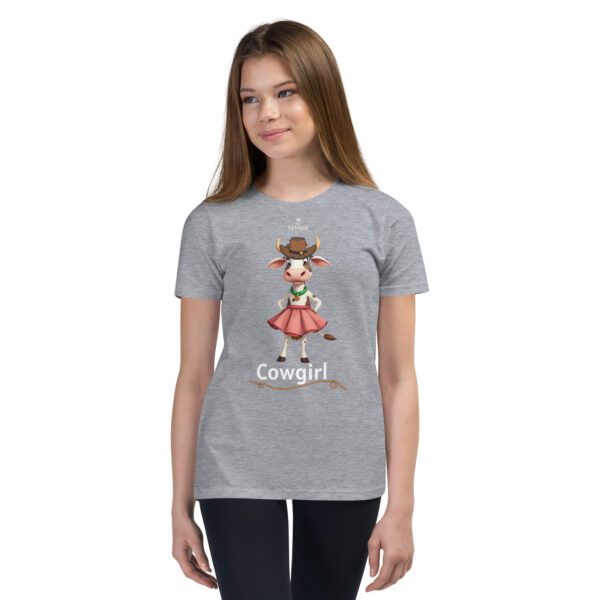 Funny Shirts for Kids. "Cow Girl" Youth Short Sleeve T-Shirt - Image 9