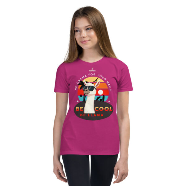 Funny Shirts for Kids. "No Drama Llama" Youth Short Sleeve T-Shirt - Image 7