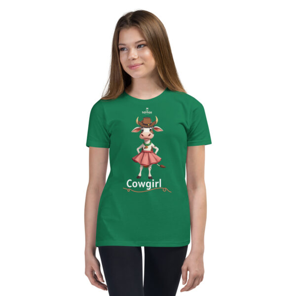 Funny Shirts for Kids. "Cow Girl" Youth Short Sleeve T-Shirt - Image 8