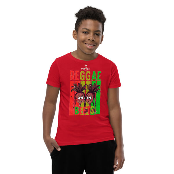 Funny Shirts for Kids. "Reggae Beets" Youth Short Sleeve T-Shirt - Image 4