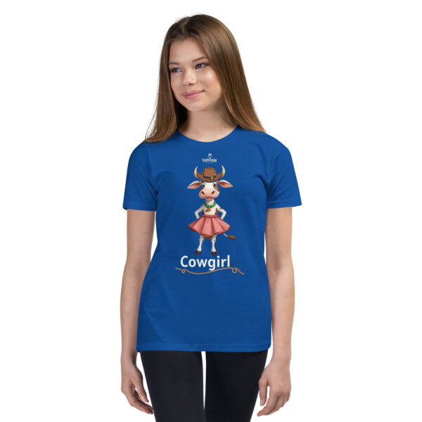 Funny Shirts for Kids. "Cow Girl" Youth Short Sleeve T-Shirt - Image 6