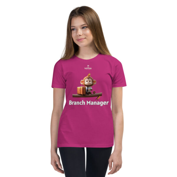 Funny Shirts for Kids. "Branch Manager" Youth Short Sleeve T-Shirt - Image 7