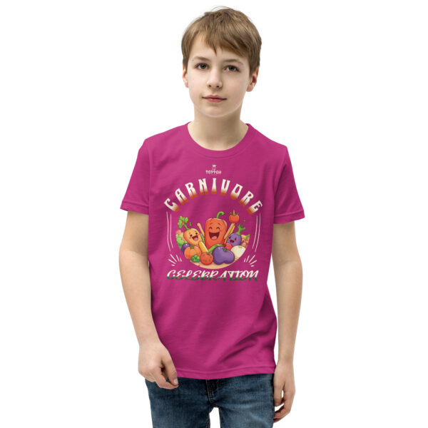 Carnivore Shirt. "Carnivore Celebration" Youth Short Sleeve T-Shirt - Image 7