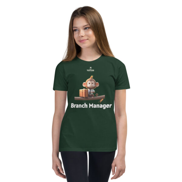Funny Shirts for Kids. "Branch Manager" Youth Short Sleeve T-Shirt - Image 3
