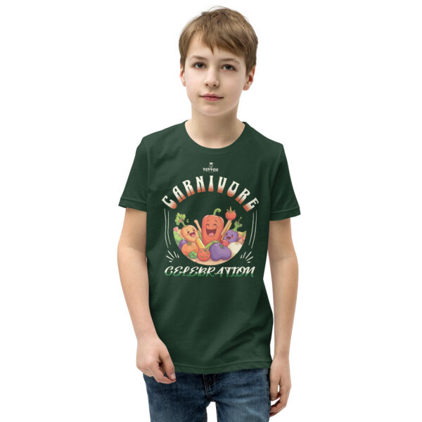 Carnivore Shirt. "Carnivore Celebration" Youth Short Sleeve T-Shirt - Image 3