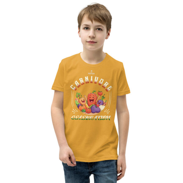Carnivore Shirt. "Carnivore Celebration" Youth Short Sleeve T-Shirt - Image 10
