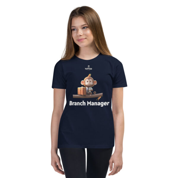Funny Shirts for Kids. "Branch Manager" Youth Short Sleeve T-Shirt - Image 2