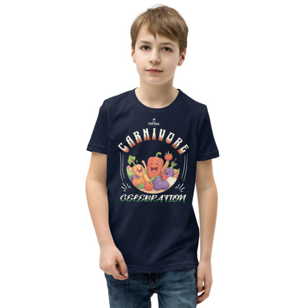 Carnivore Shirt. "Carnivore Celebration" Youth Short Sleeve T-Shirt - Image 2