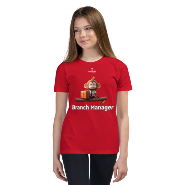 Funny Shirts for Kids. "Branch Manager" Youth Short Sleeve T-Shirt - Image 4