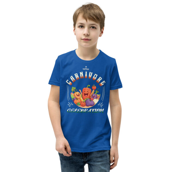 Carnivore Shirt. "Carnivore Celebration" Youth Short Sleeve T-Shirt - Image 6